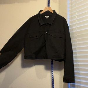 Good American black denim jacket